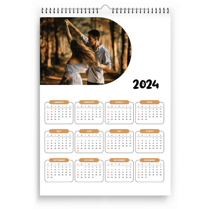 Dancing Couple 2024 A3 Wall Calendar - Romantic Year Planner