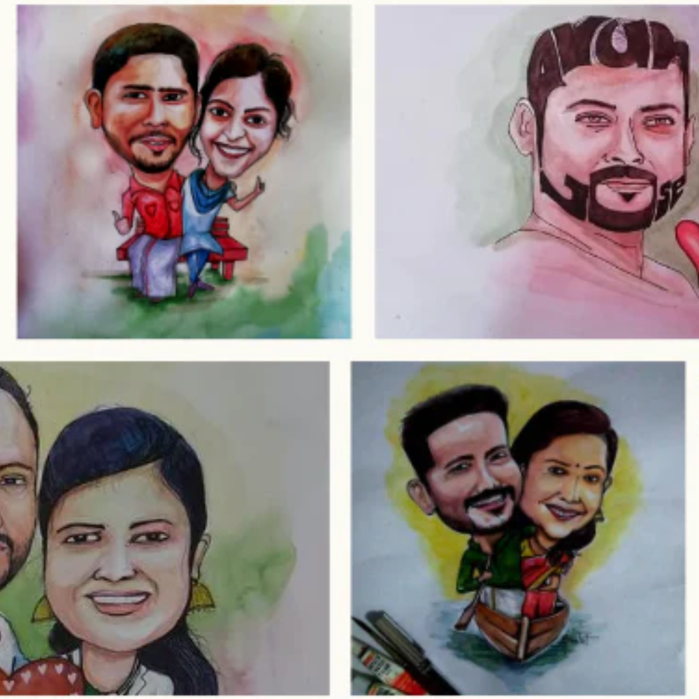 Hand drawn caricatures