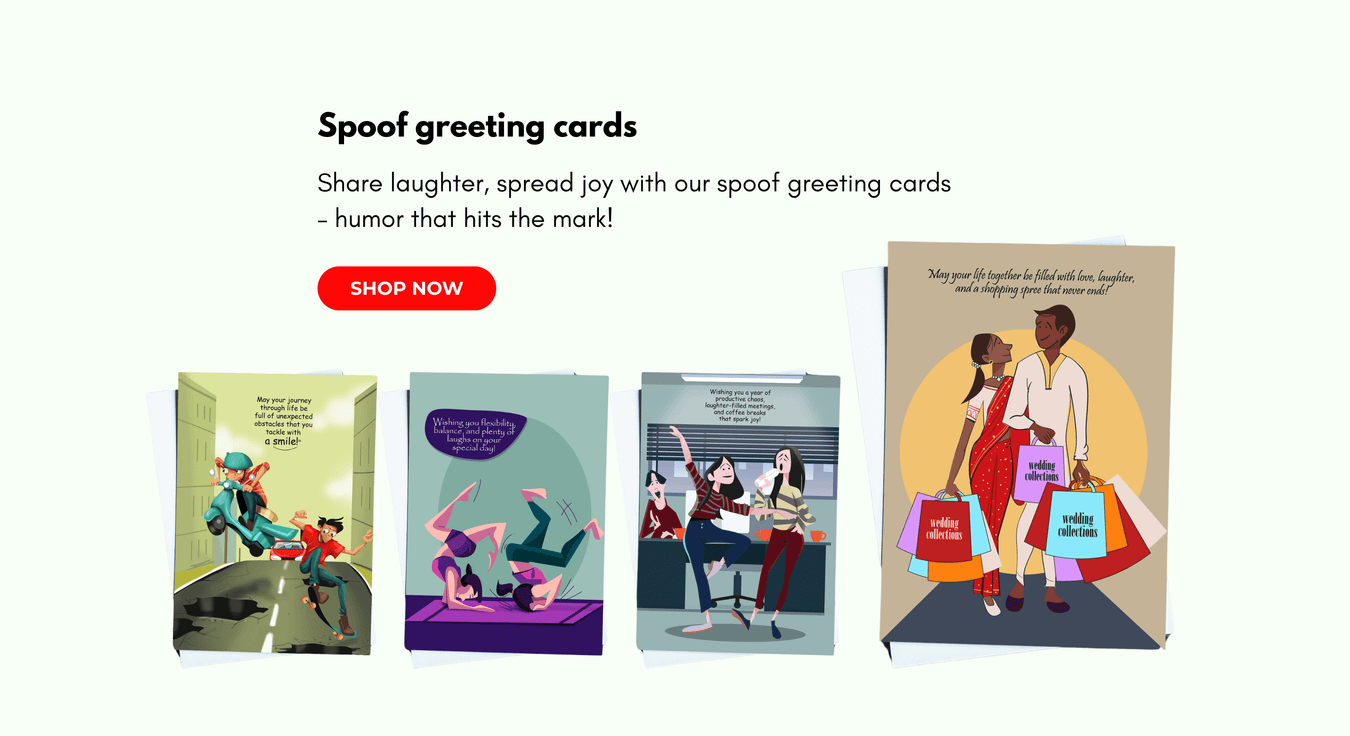 Share laughter, spread joy with our spoof greeting cards – humor that hits the mark!