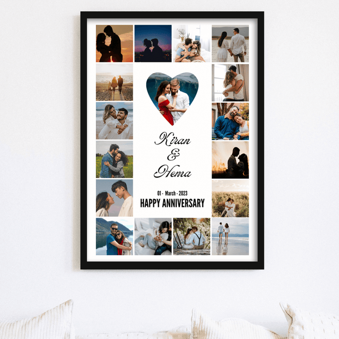 Happy anniversary collage photo frame - Heart