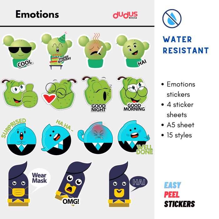 Emotions sticker sheet
