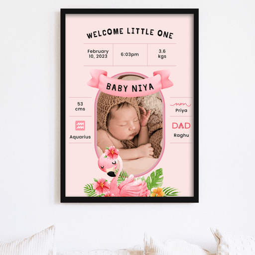 Welcome little one birth stats frame - Dudus Online
