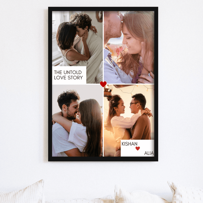 Untold love story collage photo frame