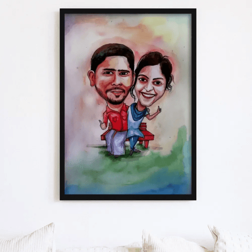 Couple custom caricature frame - Dudus Online