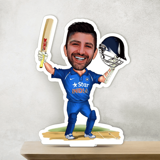 Cricketer caricature stand - Dudus Online