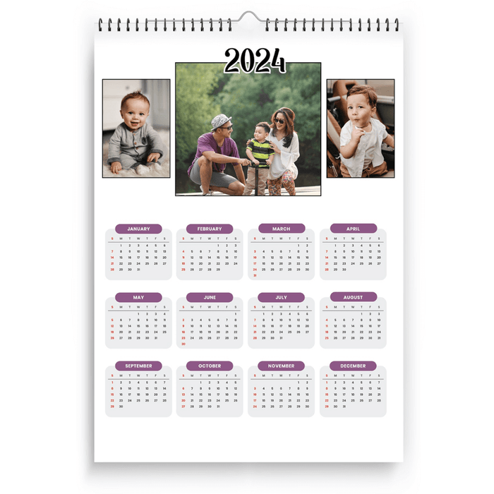 2024 Family Moments A3 Wall Calendar - Cherished Memories Yearly Planner