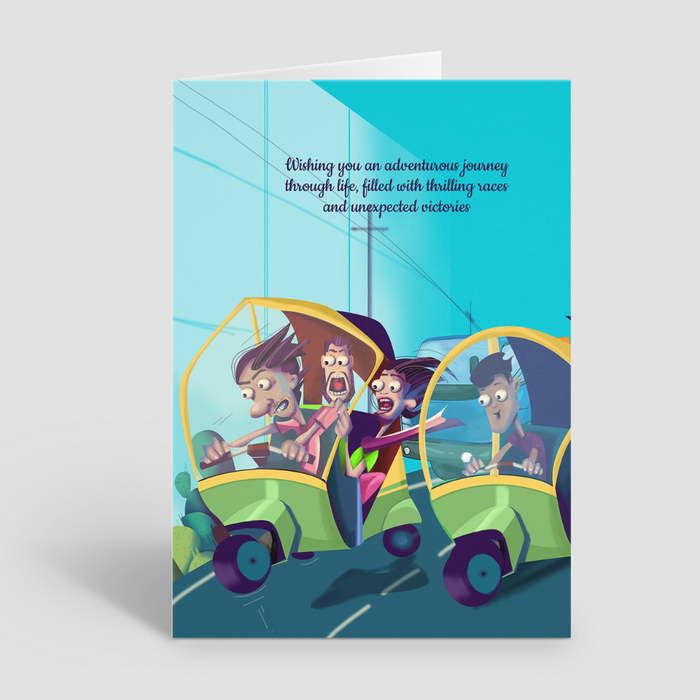 Adventurous Journey - Thrilling Races Spoof Greeting Card