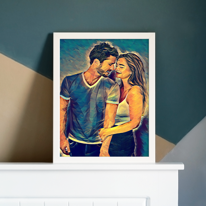 Personalized poly art photo frame