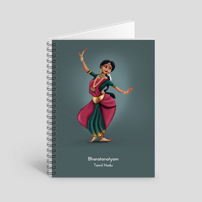 Bharatanatyam dance theme notebook