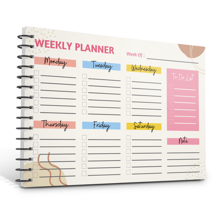 Flowing colors theme weekly planner