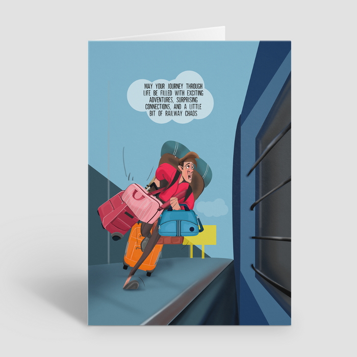 Happy Travels Adventure Awaits Spoof Greeting Card