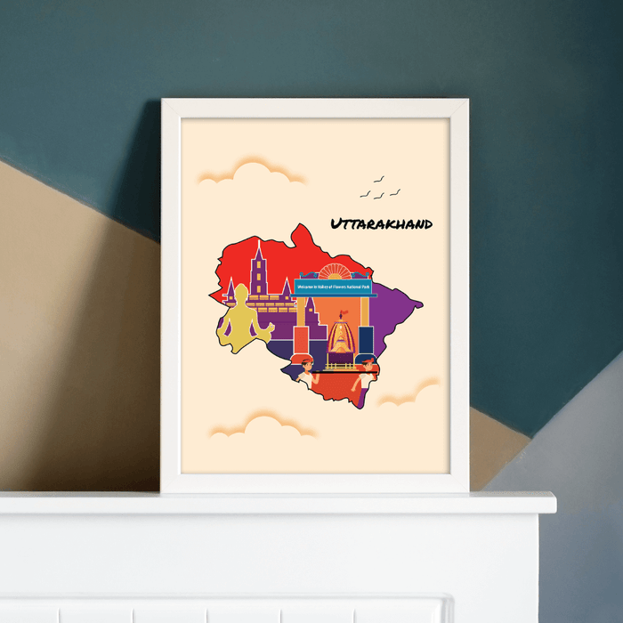 Uttarakhand map frame