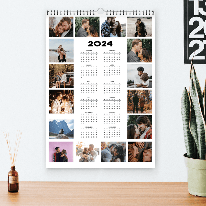 2024 Love & Moments A3 Wall Calendar - Couples Collage Yearly Planner