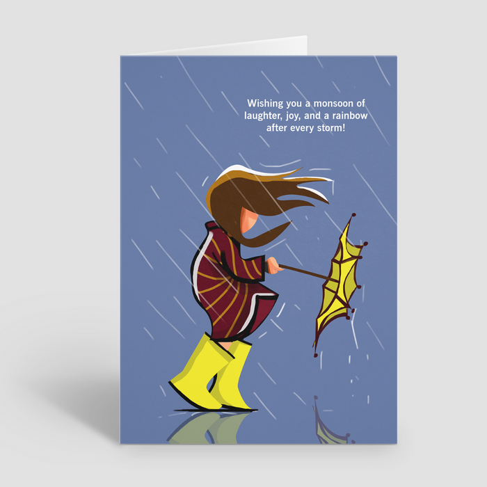 Monsoon of Laughter and Joy Spoof Greeting Card