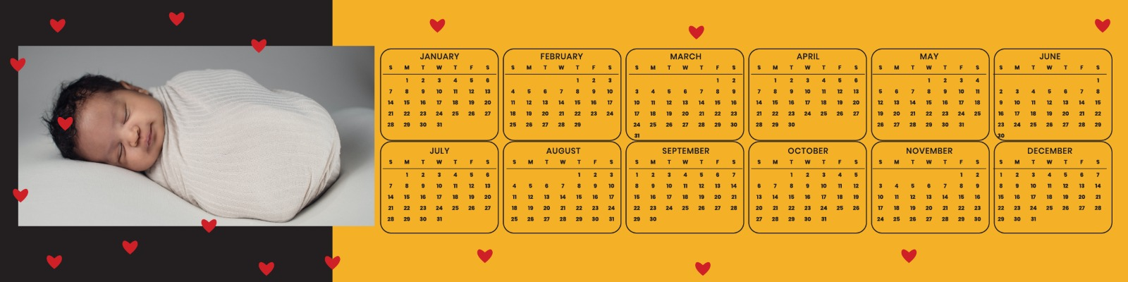 Little Dreams Baby's First Year Bookmark Calendar