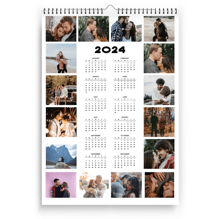 2024 Love & Moments A3 Wall Calendar - Couples Collage Yearly Planner