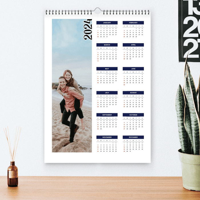 2024 Beach Fun A3 Wall Calendar - Playful Couple Yearly Planner
