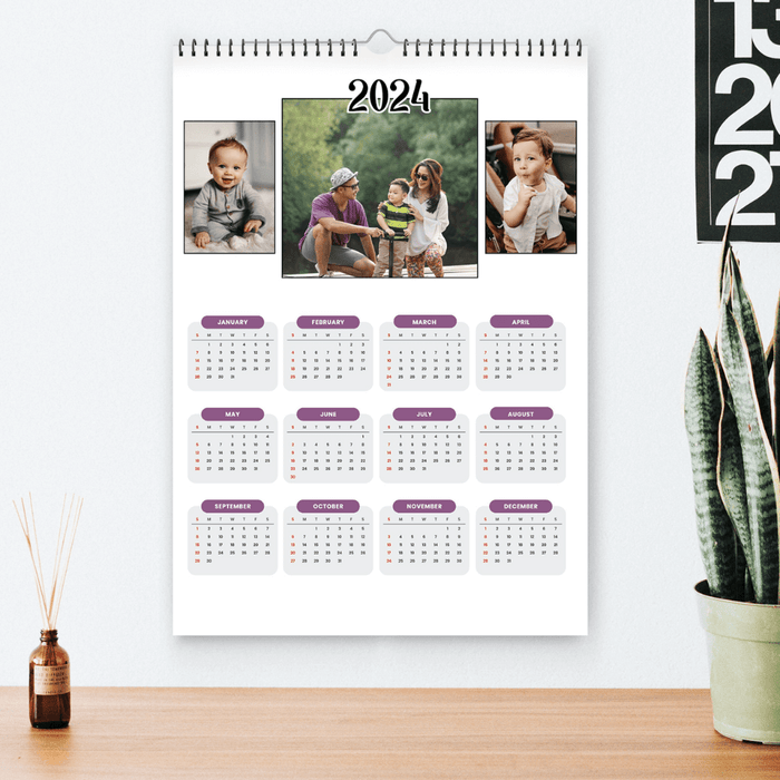 2024 Family Moments A3 Wall Calendar - Cherished Memories Yearly Planner