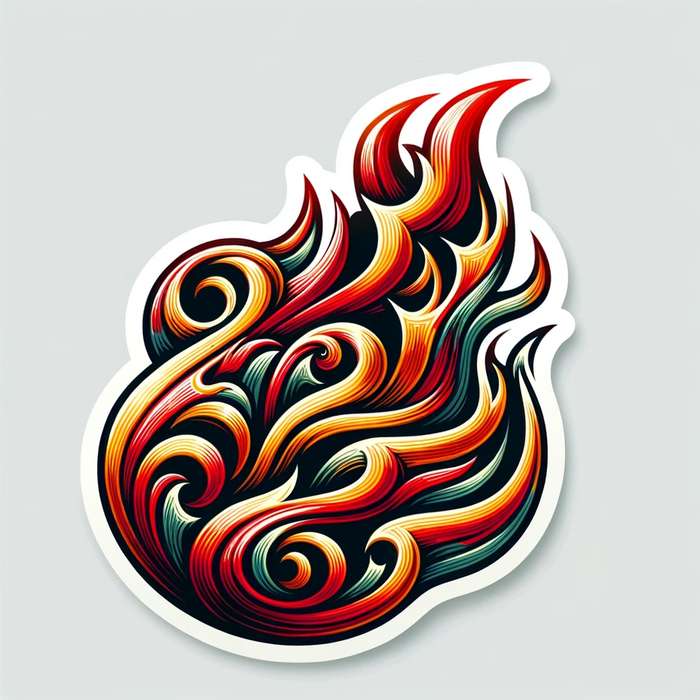 Classic flame decals sticker