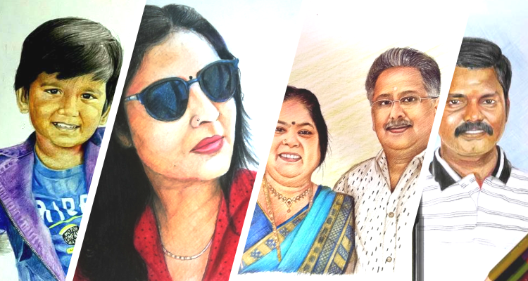 Shop personalized color pencil portrait drawings at Dudus Online
