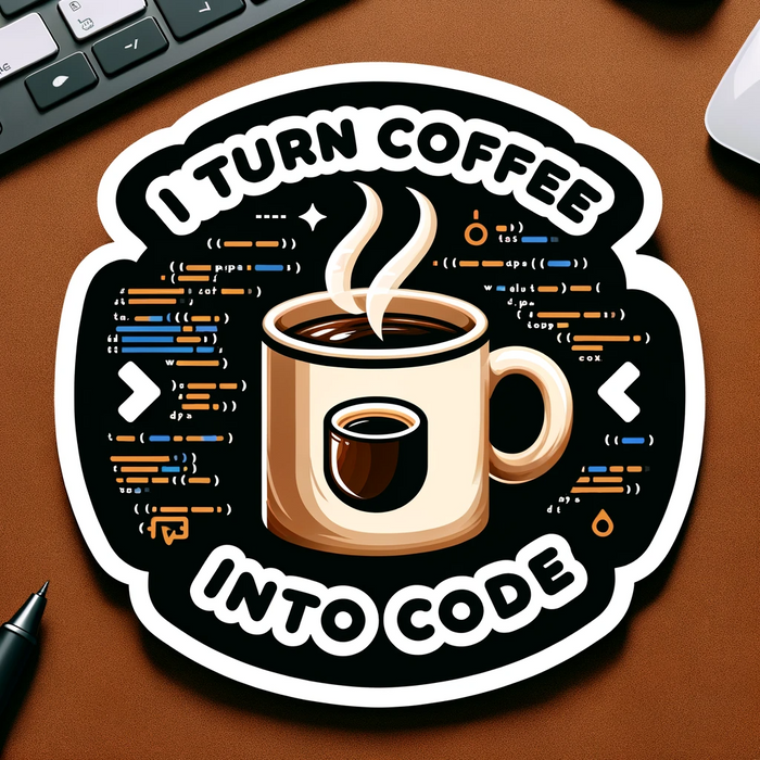 I Turn Coffee into Code sticker