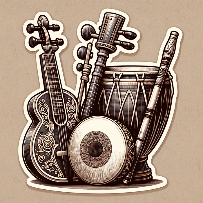 Indian musical instruments sticker