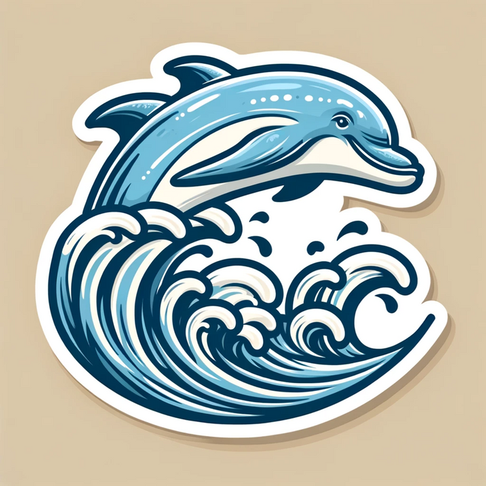 Playful dolphin sticker