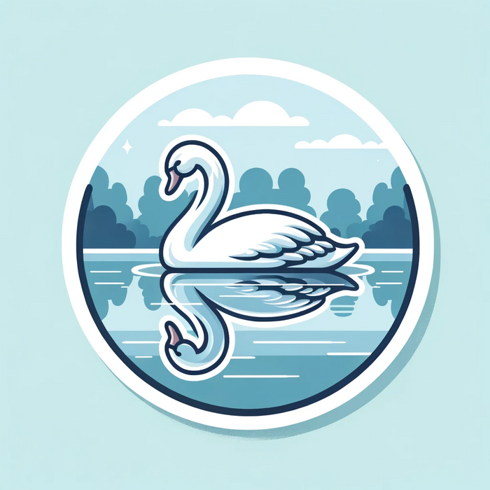 Serene swan sticker