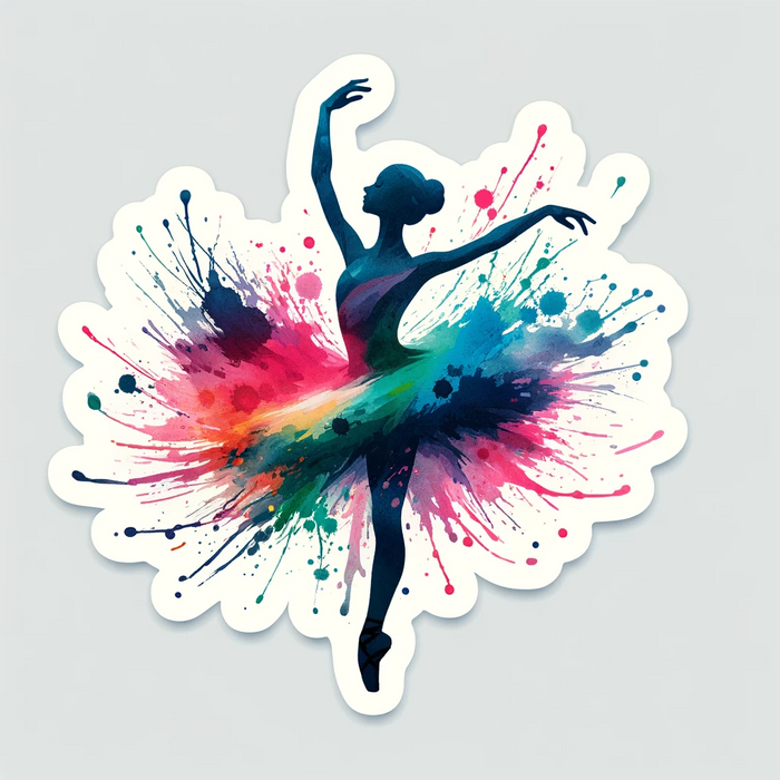 The silhouette of a ballerina sticker