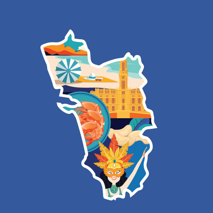 Goa state doodle map sticker