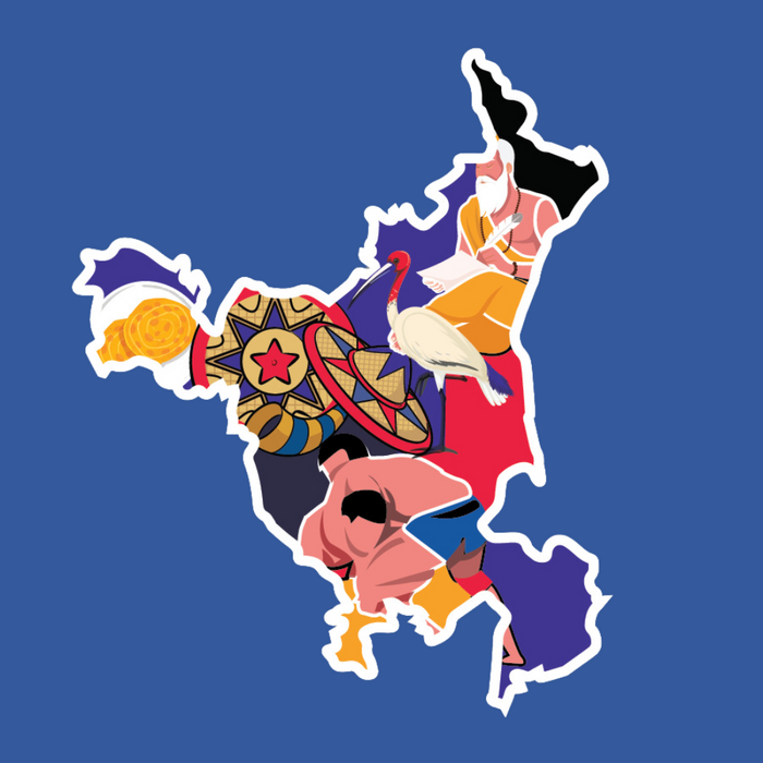 Haryana state doodle map sticker