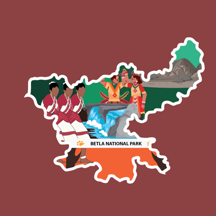 Jharkhand state doodle map sticker