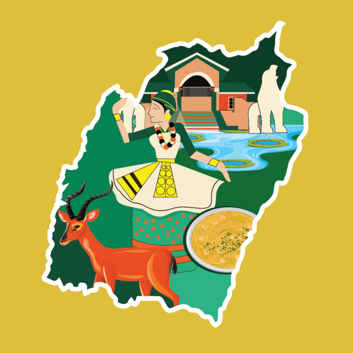 Manipur state doodle map sticker