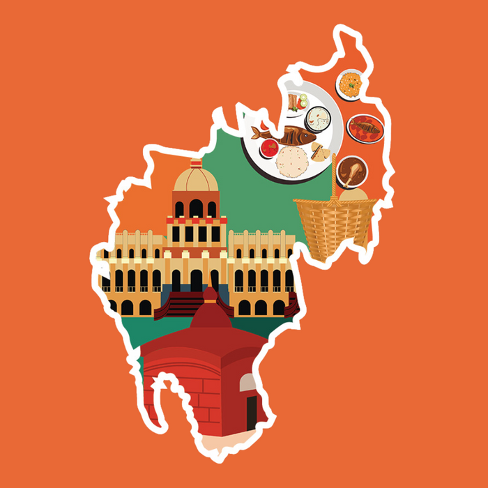 Tripura state doodle map sticker