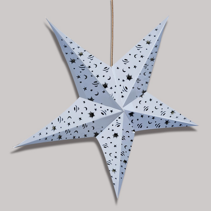 White 5 Pointed Christmas Paper Star Lantern