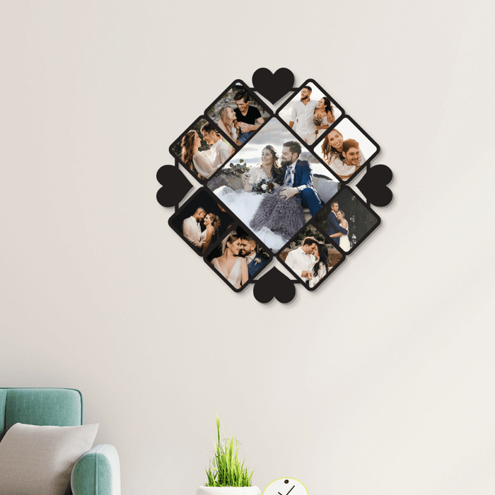 Modern couple love collage photo frame