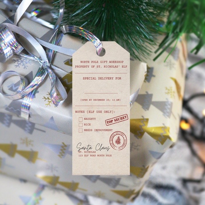 Letter from Santa gift tag - Dudus Online