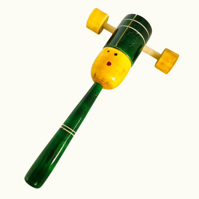 Wooden rattle toy with face - Dudus Online