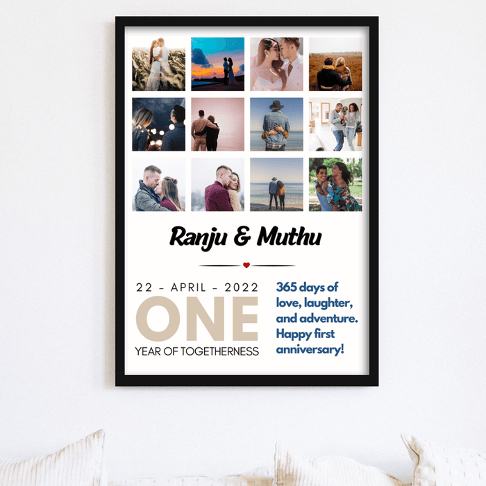 One year of love collage photo frame