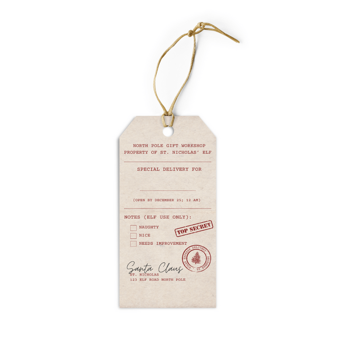 Letter from Santa gift tag - Dudus Online