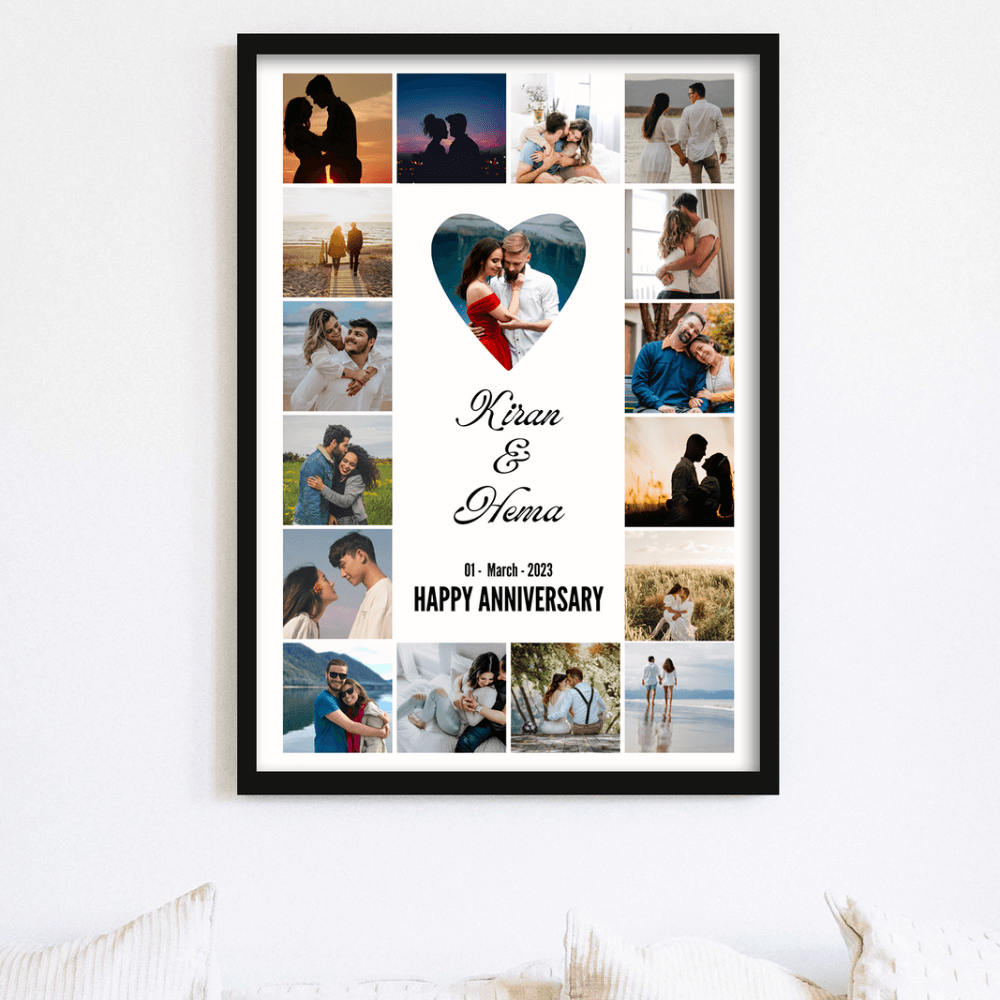 Happy anniversary collage photo frame - Heart — Dudus Online