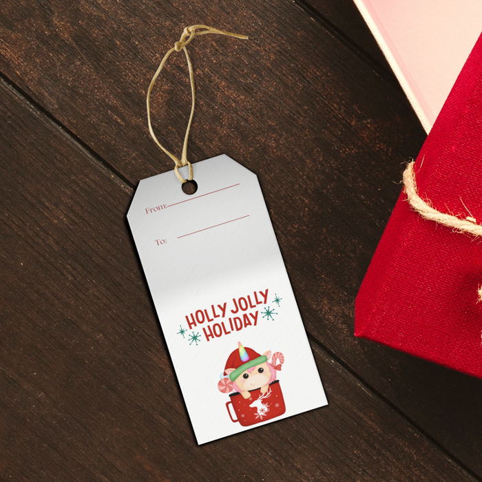 Holly jolly holidays gift tag - Dudus Online