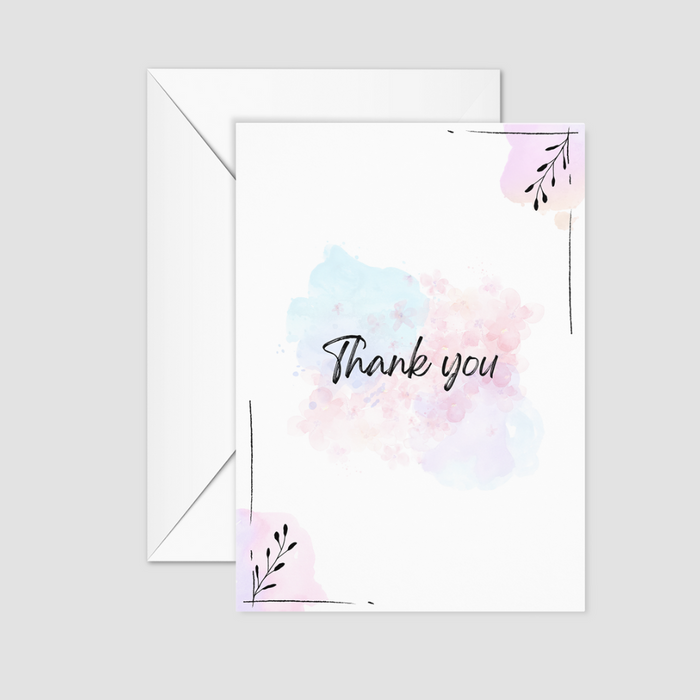 Thank you floral cards (Set of 10 cards)