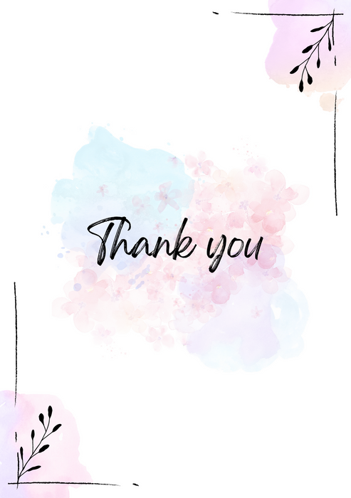 Thank you floral cards (Set of 10 cards)