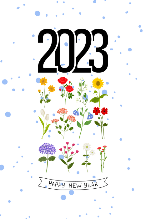 Floral new year wall calendar
