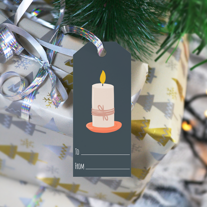 Christmas candle gift tag - Dudus Online