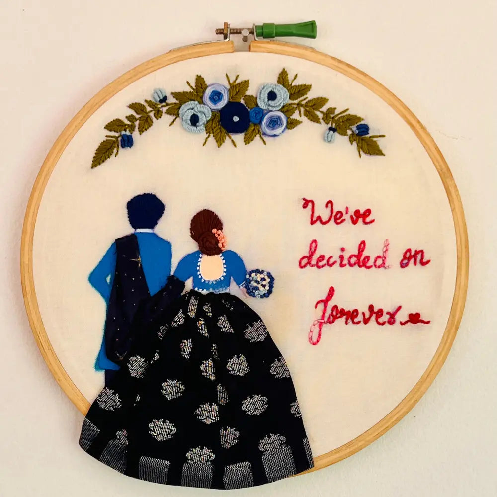 Valentine embroidery hoop art