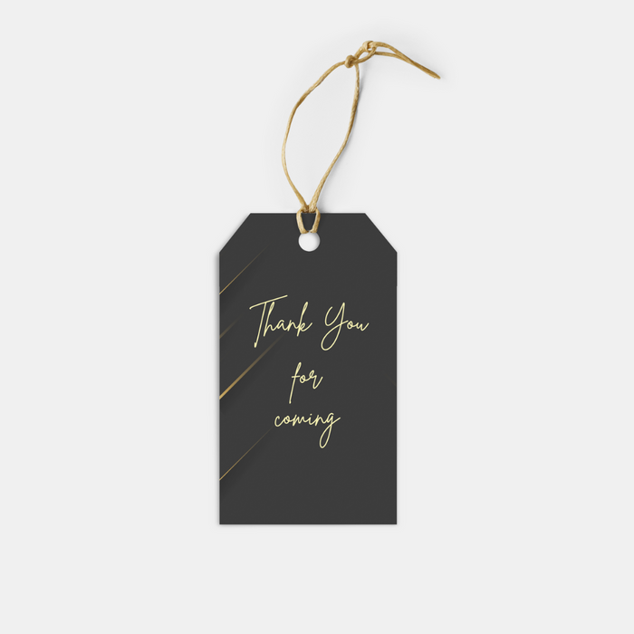 Thank you - Black Gift Tag - Set of 20