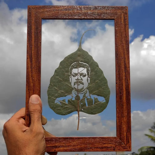 Wall hanging leaf art single portrait - Dudus Online