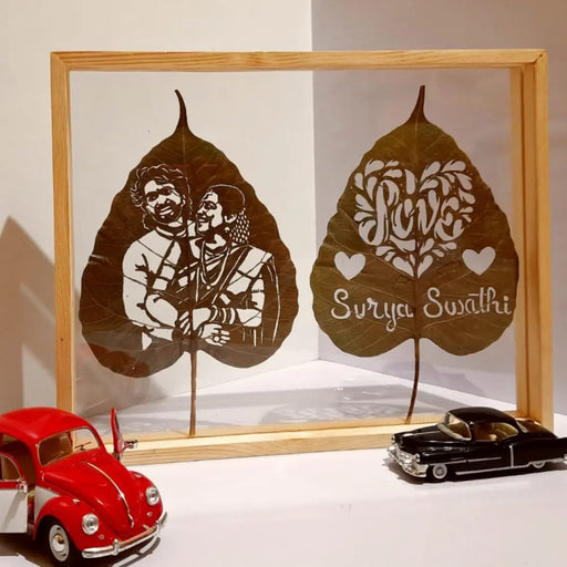 Couple portrait and message leaf art - Dudus Online